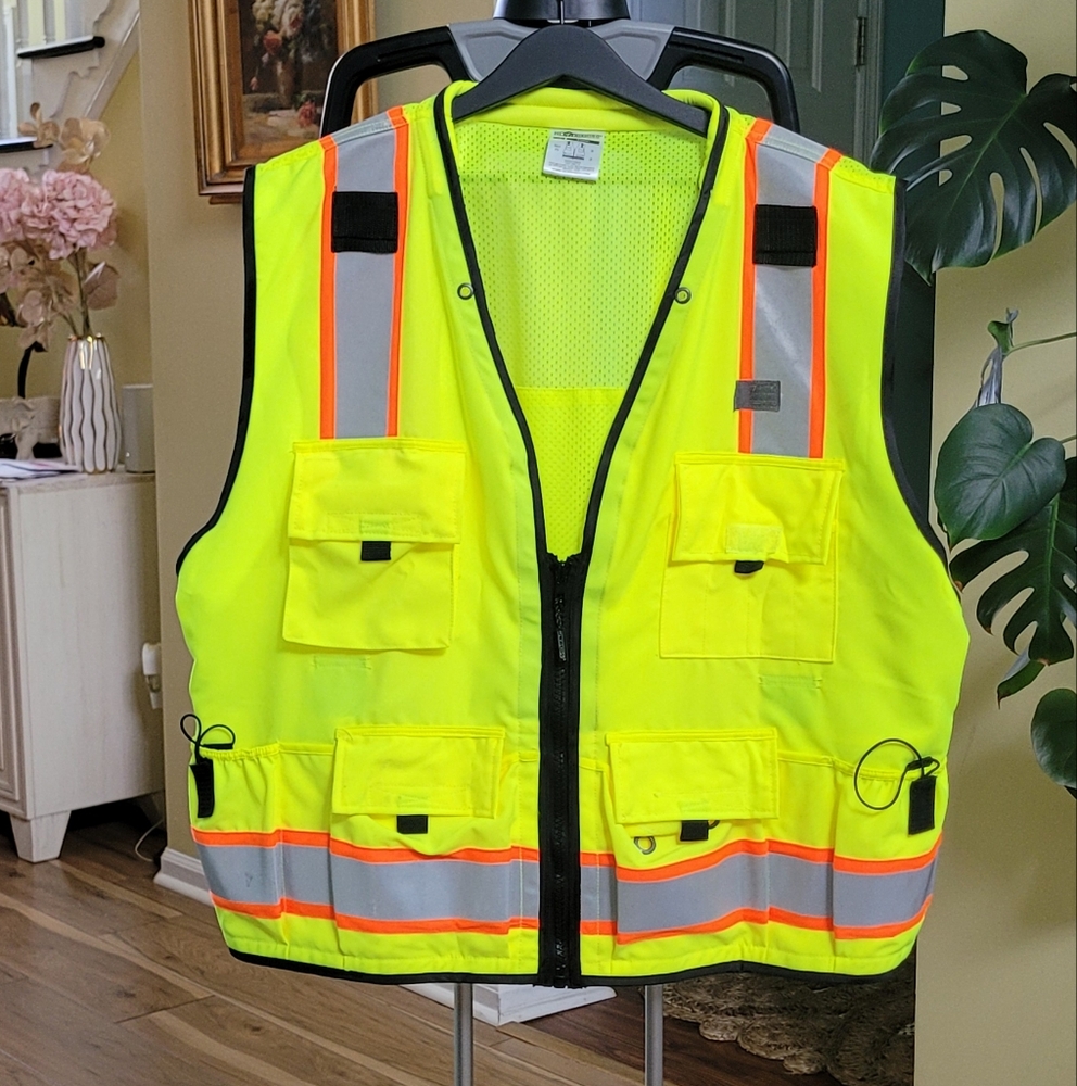 ML Kishigo S5000-L Professional Surveyor Safety Vest Hi-Visibelity Sz 3x Unisex